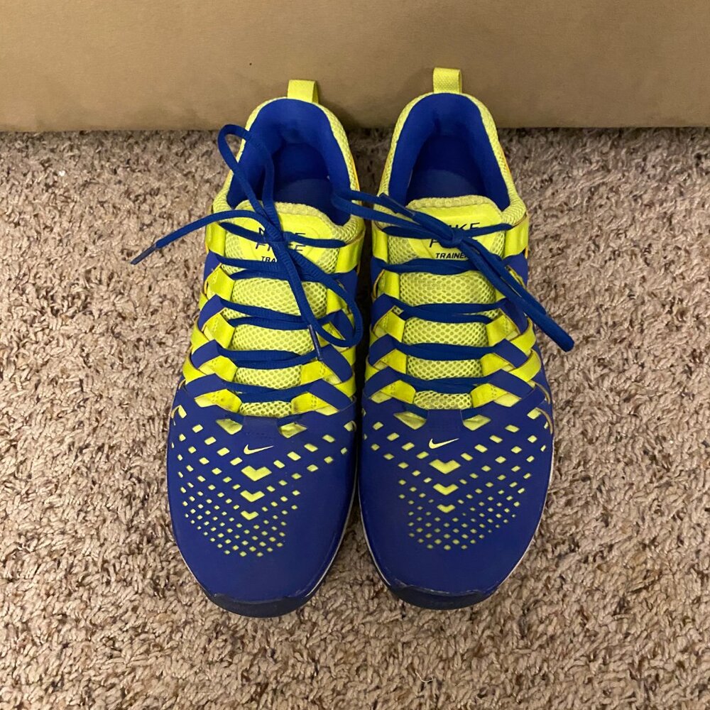 GUC Nike Men Blue and Yellow Running Shoes Size 11 - Picture 2 of 9
